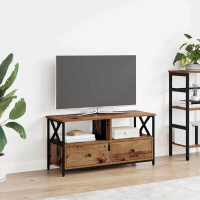 vidaXL TV-kaappi Vanha Puu 90 x 33 x 45 cm Kehitetty puu ja teräs vidaXL TV-kaappi Vanha Puu 90 x 33 x 45 cm Kehitetty puu ja teräs