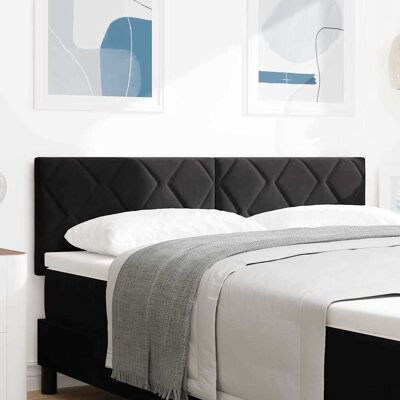 vidaXL LED-pääty Musta 144 cm Sametti vidaXL LED-pääty Musta 144 cm Sametti