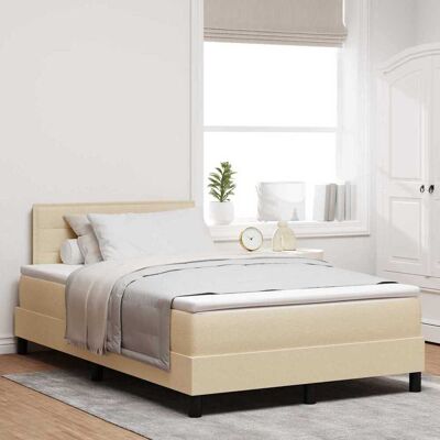 vidaXL Pohjaspring sänky päätyllä Kerma 120 x 200 cm kangas vidaXL Pohjaspring sänky päätyllä Kerma 120 x 200 cm kangas