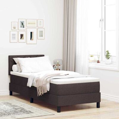 vidaXL Pohjaspring sänky päätyllä Tumma ruskea 80 x 200 cm kangas vidaXL Pohjaspring sänky päätyllä Tumma ruskea 80 x 200 cm kangas
