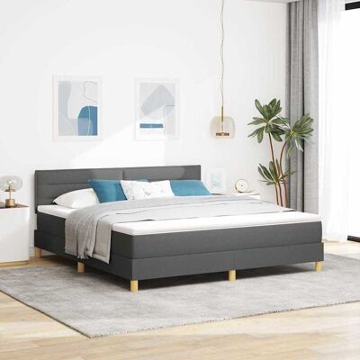 vidaXL Pohjaspring sänky Tumma harmaa 6FT Super King Size kangas vidaXL Pohjaspring sänky Tumma harmaa 6FT Super King Size kangas