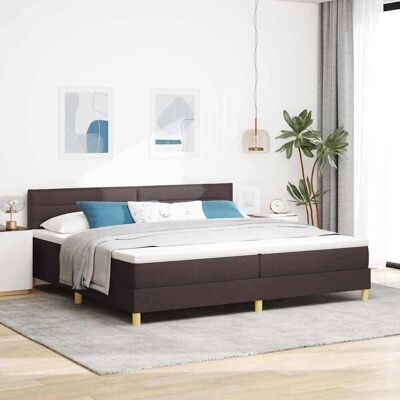 vidaXL Pohjaspring sänky tyynyllä Tumma ruskea 200 x 200 cm kangas vidaXL Pohjaspring sänky tyynyllä Tumma ruskea 200 x 200 cm kangas