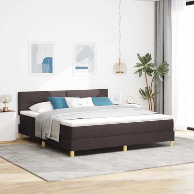 vidaXL Pohjaspring sänky Tumma ruskea 6FT Super King Size kangas vidaXL Pohjaspring sänky Tumma ruskea 6FT Super King Size kangas