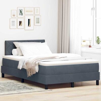 vidaXL Pohjaspring sänky Tumma harmaa 4FT Small Double Sametti vidaXL Pohjaspring sänky Tumma harmaa 4FT Small Double Sametti