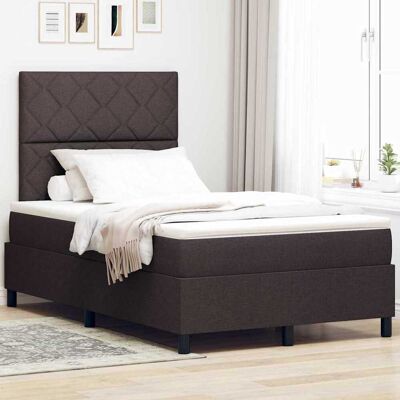 vidaXL Pohjaspring sänky päätyllä Tumma ruskea 4FT Small Double kangas vidaXL Pohjaspring sänky päätyllä Tumma ruskea 4FT Small Double kangas