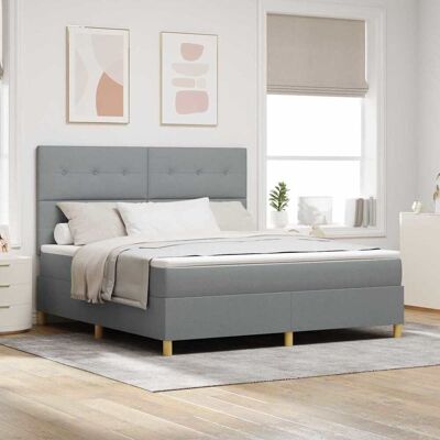 vidaXL Pohjaspring sänky Vaaleanharmaa 6FT Super King Size kangas vidaXL Pohjaspring sänky Vaaleanharmaa 6FT Super King Size kangas