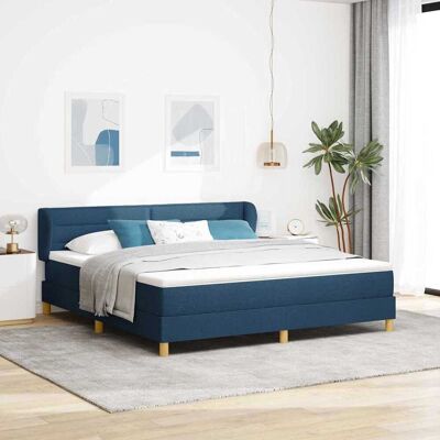 vidaXL Pohjaspring sänky päätyllä Sininen 6FT Super King Size kangas vidaXL Pohjaspring sänky päätyllä Sininen 6FT Super King Size kangas
