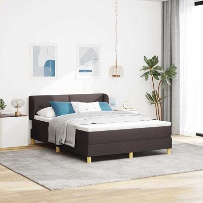 vidaXL Pohjaspring sänky päätyllä Tumma ruskea 140 x 190 cm kangas vidaXL Pohjaspring sänky päätyllä Tumma ruskea 140 x 190 cm kangas