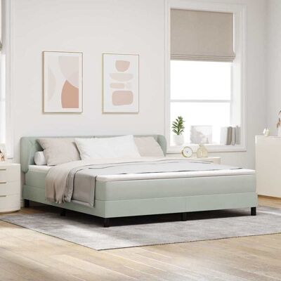 vidaXL Pohjaspring sänky Vaaleanharmaa 6FT Super King Size Sametti vidaXL Pohjaspring sänky Vaaleanharmaa 6FT Super King Size Sametti