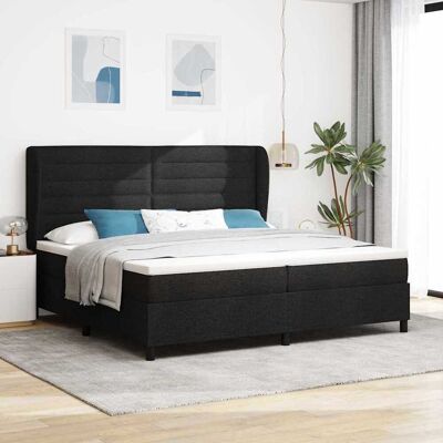 vidaXL Pohjaspring sänky patjan kanssa Musta 200 x 200 cm kangas vidaXL Pohjaspring sänky patjan kanssa Musta 200 x 200 cm kangas