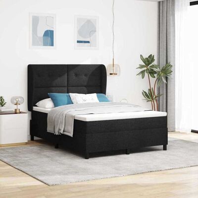 vidaXL Pohjaspring sänky päätyllä Musta 160 x 200 cm kangas vidaXL Pohjaspring sänky päätyllä Musta 160 x 200 cm kangas