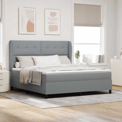 vidaXL Pohjaspring sänky Vaaleanharmaa 6FT Super King Size kangas vidaXL Pohjaspring sänky Vaaleanharmaa 6FT Super King Size kangas