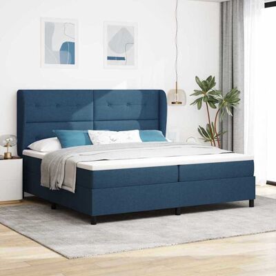 vidaXL Pohjaspring sänky päätyllä Sininen 200 x 200 cm kangas vidaXL Pohjaspring sänky päätyllä Sininen 200 x 200 cm kangas