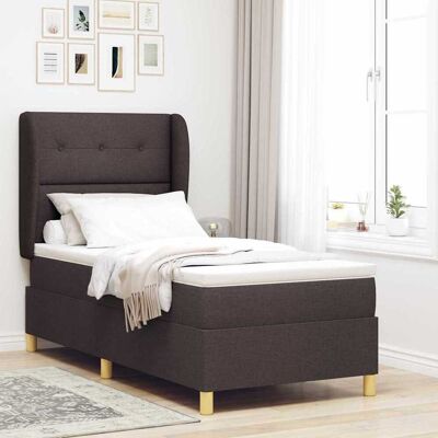 vidaXL Pohjaspring sänky päätyllä Tumma ruskea 190 x 90 cm kangas vidaXL Pohjaspring sänky päätyllä Tumma ruskea 190 x 90 cm kangas