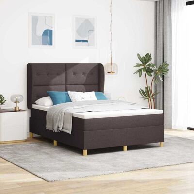 vidaXL Pohjaspring sänky päätyllä Tumma ruskea 200 x 160 cm kangas vidaXL Pohjaspring sänky päätyllä Tumma ruskea 200 x 160 cm kangas