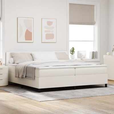 vidaXL LED Box Spring -sänky päätyllä Kreemi ja valkoinen 200 x 200 cm vidaXL LED Box Spring -sänky päätyllä Kreemi ja valkoinen 200 x 200 cm