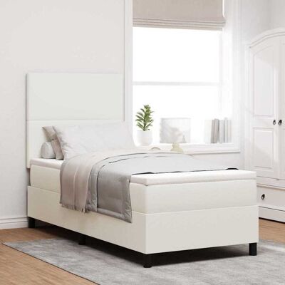 vidaXL LED Box Spring -sänky päätyllä Kreemi ja valkoinen 100 x 200 cm vidaXL LED Box Spring -sänky päätyllä Kreemi ja valkoinen 100 x 200 cm