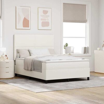 vidaXL LED Box Spring -sänky päätyllä Kreemi ja valkoinen 140 x 190 cm vidaXL LED Box Spring -sänky päätyllä Kreemi ja valkoinen 140 x 190 cm