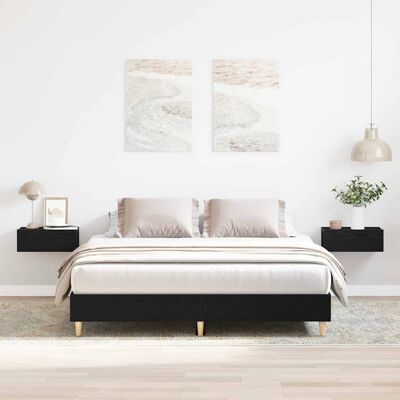 vidaXL Sängyn runko Musta tammi. 203 x 143 x 25 cm Tekninen puu vidaXL Sängyn runko Musta tammi. 203 x 143 x 25 cm Tekninen puu