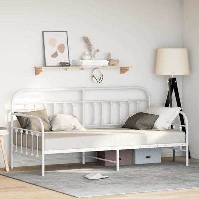 vidaXL Päivävuoteen runko Valkoinen 107 x 203 cm Jauhemaalattu Teräs vidaXL Päivävuoteen runko Valkoinen 107 x 203 cm Jauhemaalattu Teräs