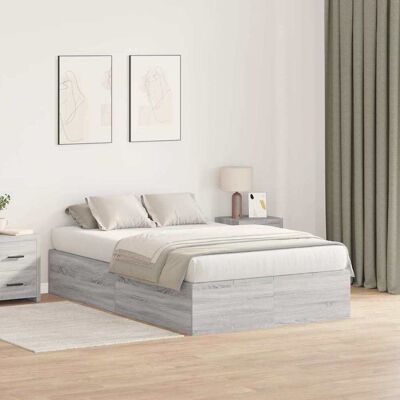 vidaXL Säilytystilallinen sängynrunko Harmaa Sonoma 4FT Small Double vidaXL Säilytystilallinen sängynrunko Harmaa Sonoma 4FT Small Double