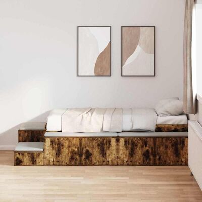 Vidaxl - Säilytyspeti savustetun tammen viimeistelyllä - 90x190 cm Vidaxl - Säilytyspeti savustetun tammen viimeistelyllä - 90x190 cm