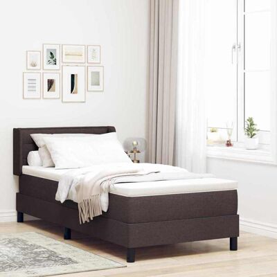 vidaXL Pohjaspring sänky päätyllä Tumma ruskea 190 x 90 cm kangas vidaXL Pohjaspring sänky päätyllä Tumma ruskea 190 x 90 cm kangas