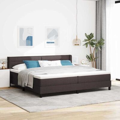 vidaXL Pohjaspring sänky päätyllä Tumma ruskea 200 x 200 cm kangas vidaXL Pohjaspring sänky päätyllä Tumma ruskea 200 x 200 cm kangas
