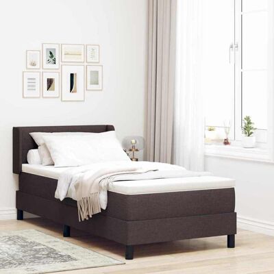 vidaXL Pohjaspring sänky päätyllä Tumma ruskea 190 x 90 cm kangas vidaXL Pohjaspring sänky päätyllä Tumma ruskea 190 x 90 cm kangas