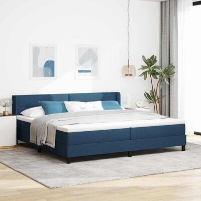 vidaXL Pohjaspring sänky päätyllä Sininen 200 x 200 cm kangas vidaXL Pohjaspring sänky päätyllä Sininen 200 x 200 cm kangas