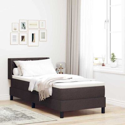 vidaXL Pohjaspring sänky tyynyllä Tumma ruskea 200 x 80 cm kangas vidaXL Pohjaspring sänky tyynyllä Tumma ruskea 200 x 80 cm kangas