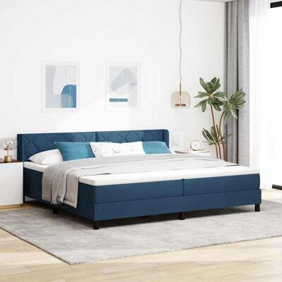vidaXL Pohjaspring sänky päätyllä Sininen 200 x 200 cm kangas vidaXL Pohjaspring sänky päätyllä Sininen 200 x 200 cm kangas