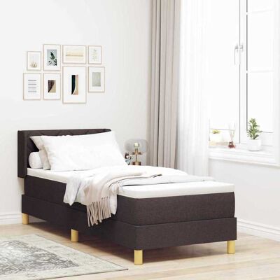 vidaXL Pohjaspring sänky päätyllä Tumma ruskea 200 x 80 cm kangas vidaXL Pohjaspring sänky päätyllä Tumma ruskea 200 x 80 cm kangas