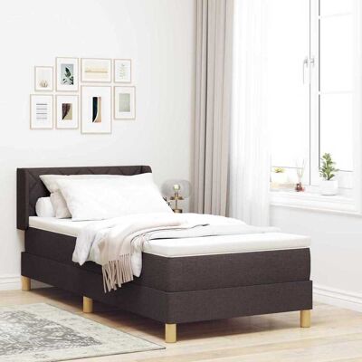 vidaXL Pohjaspring sänky päätyllä Tumma ruskea 200 x 100 cm kangas vidaXL Pohjaspring sänky päätyllä Tumma ruskea 200 x 100 cm kangas