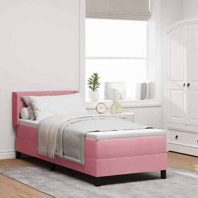 vidaXL Pohjaspring sänky päätyllä Pinkki 200 x 80 cm Sametti vidaXL Pohjaspring sänky päätyllä Pinkki 200 x 80 cm Sametti