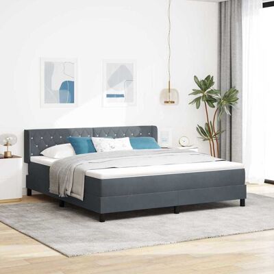 vidaXL Pohjaspring sänky päätyllä Tumma harmaa 200 x 180 cm Sametti vidaXL Pohjaspring sänky päätyllä Tumma harmaa 200 x 180 cm Sametti