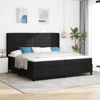 vidaXL Pohjaspring sänky patjan kanssa Musta 200 x 200 cm kangas vidaXL Pohjaspring sänky patjan kanssa Musta 200 x 200 cm kangas