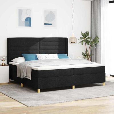 vidaXL Pohjaspring sänky patjan kanssa Musta 200 x 200 cm kangas vidaXL Pohjaspring sänky patjan kanssa Musta 200 x 200 cm kangas
