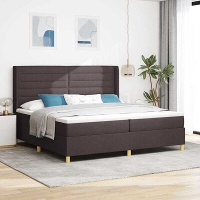 vidaXL Pohjaspring sänky päätyllä Tumma ruskea 200 x 200 cm kangas vidaXL Pohjaspring sänky päätyllä Tumma ruskea 200 x 200 cm kangas