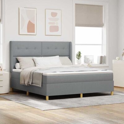 vidaXL Pohjaspring sänky Vaaleanharmaa 6FT Super King Size kangas vidaXL Pohjaspring sänky Vaaleanharmaa 6FT Super King Size kangas