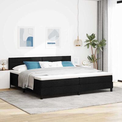 vidaXL Pohjaspring sänky patjan kanssa Musta 200 x 200 cm kangas vidaXL Pohjaspring sänky patjan kanssa Musta 200 x 200 cm kangas