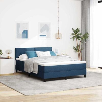 vidaXL Pohjaspring sänky LED-nauhoilla Sininen 140 x 190 cm kangas vidaXL Pohjaspring sänky LED-nauhoilla Sininen 140 x 190 cm kangas