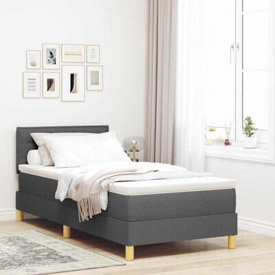 vidaXL LED Box Spring -sänky tyynyllä Tumma harmaa 80 x 200 cm kangas vidaXL LED Box Spring -sänky tyynyllä Tumma harmaa 80 x 200 cm kangas