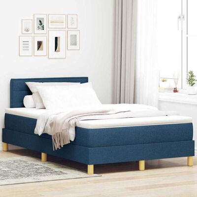vidaXL LED Box Spring -sänky päätyllä Sininen 4FT Small Double kangas vidaXL LED Box Spring -sänky päätyllä Sininen 4FT Small Double kangas