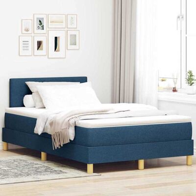 vidaXL LED Box Spring -sänky LED-nauhoilla Sininen 120 x 200 cm kangas vidaXL LED Box Spring -sänky LED-nauhoilla Sininen 120 x 200 cm kangas