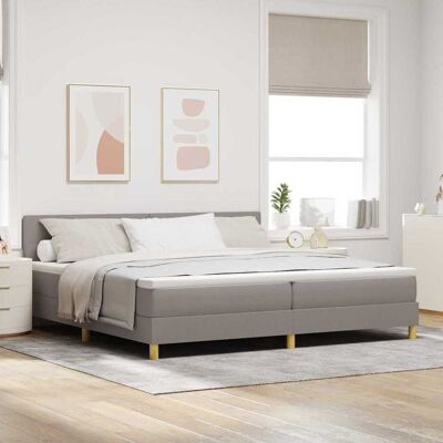 vidaXL LED Box Spring -sänky Harmaanruskea 200 x 200 cm kangas vidaXL LED Box Spring -sänky Harmaanruskea 200 x 200 cm kangas