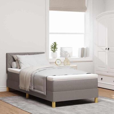 vidaXL LED Box Spring -sänky päätyllä Harmaanruskea 3FT Single kangas vidaXL LED Box Spring -sänky päätyllä Harmaanruskea 3FT Single kangas