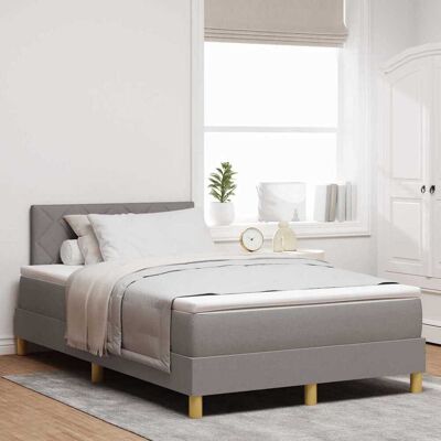 vidaXL LED Box Spring -sänky Harmaanruskea 4FT Small Double kangas vidaXL LED Box Spring -sänky Harmaanruskea 4FT Small Double kangas