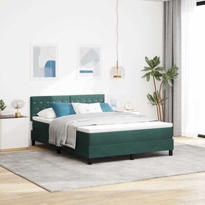 vidaXL LED Box Spring -sänky Tummanvihreä 140 x 190 cm Sametti vidaXL LED Box Spring -sänky Tummanvihreä 140 x 190 cm Sametti