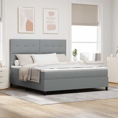 vidaXL Pohjaspring sänky Vaaleanharmaa 6FT Super King Size kangas vidaXL Pohjaspring sänky Vaaleanharmaa 6FT Super King Size kangas